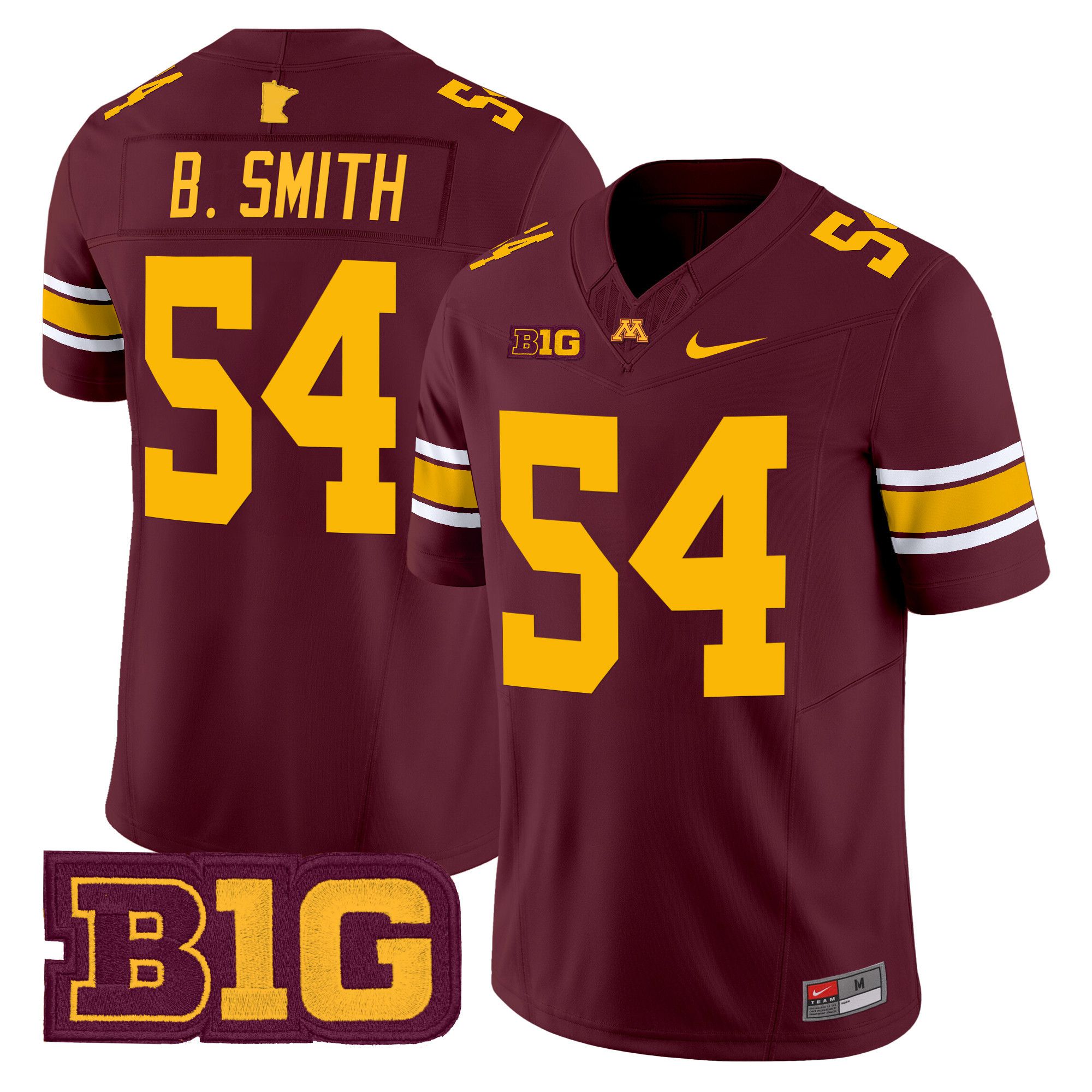 Men Minnesota Golden Gophers #54 B.Smith Red Nike 2024 Vapor Limited NCAA Jersey style 1->more ncaa teams->NCAA Jersey